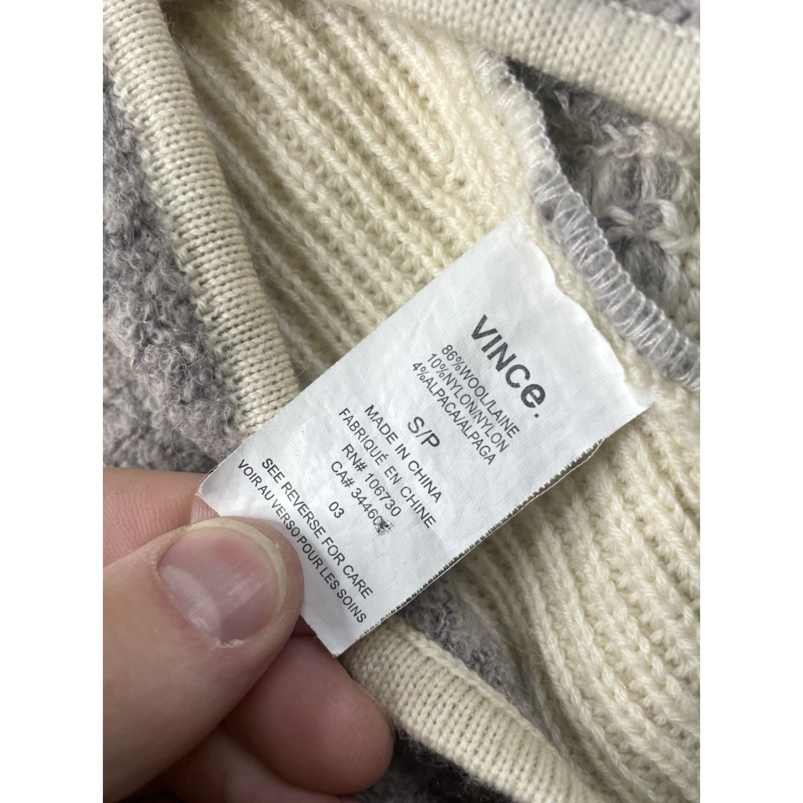 Vince Vince Cardigan Wool Alpaca Knit Sweater Multicolor Womens Small S Long Sleeve Texture Graphic Modern Knit Cardigan Womens Size S / US 4 / IT 40 - 3 Thumbnail