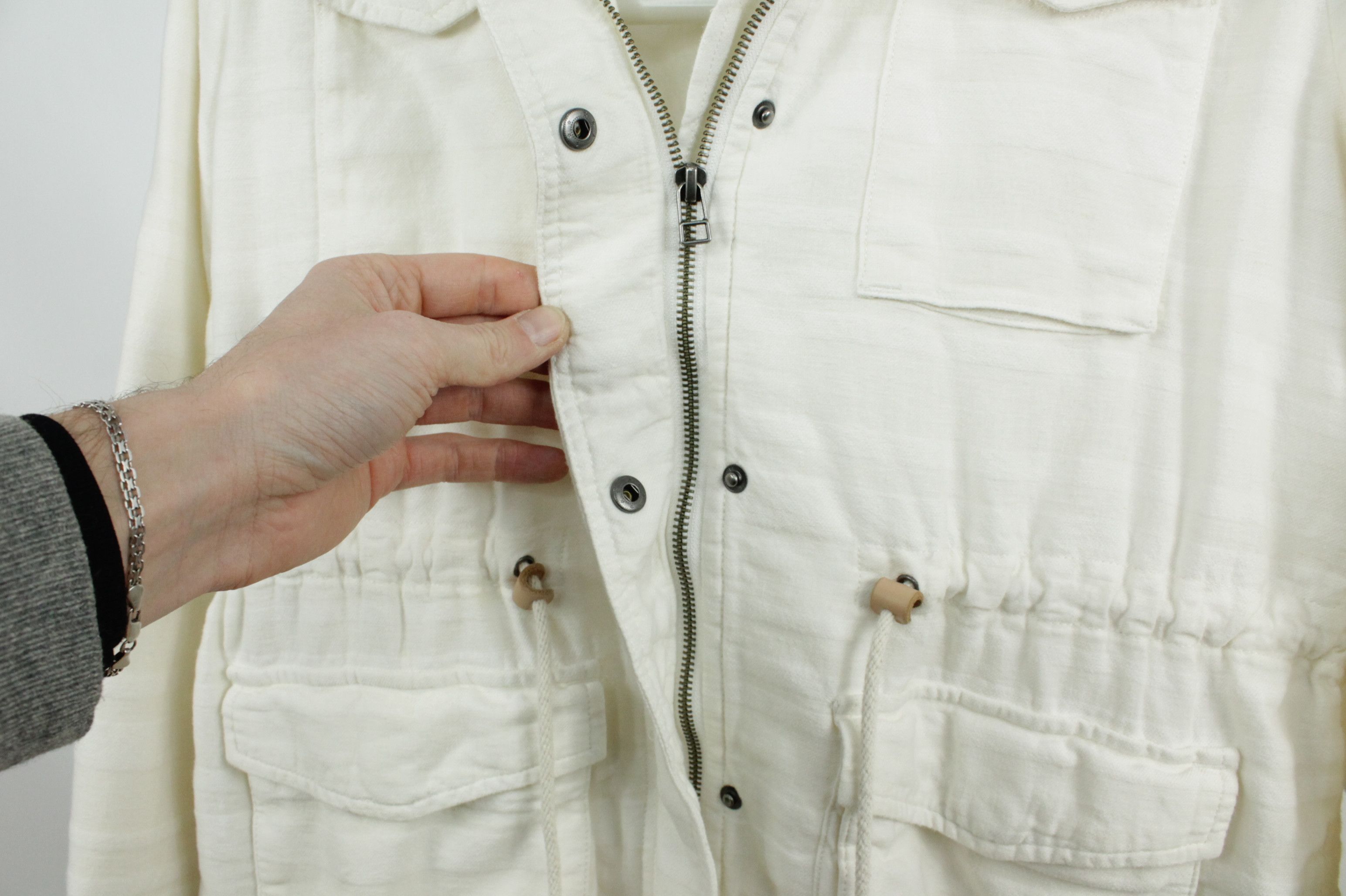 Levi's Levi's Cotton Linen White Milk Women's Safari Jacket Size L / US 10 / IT 46 - 10 Thumbnail