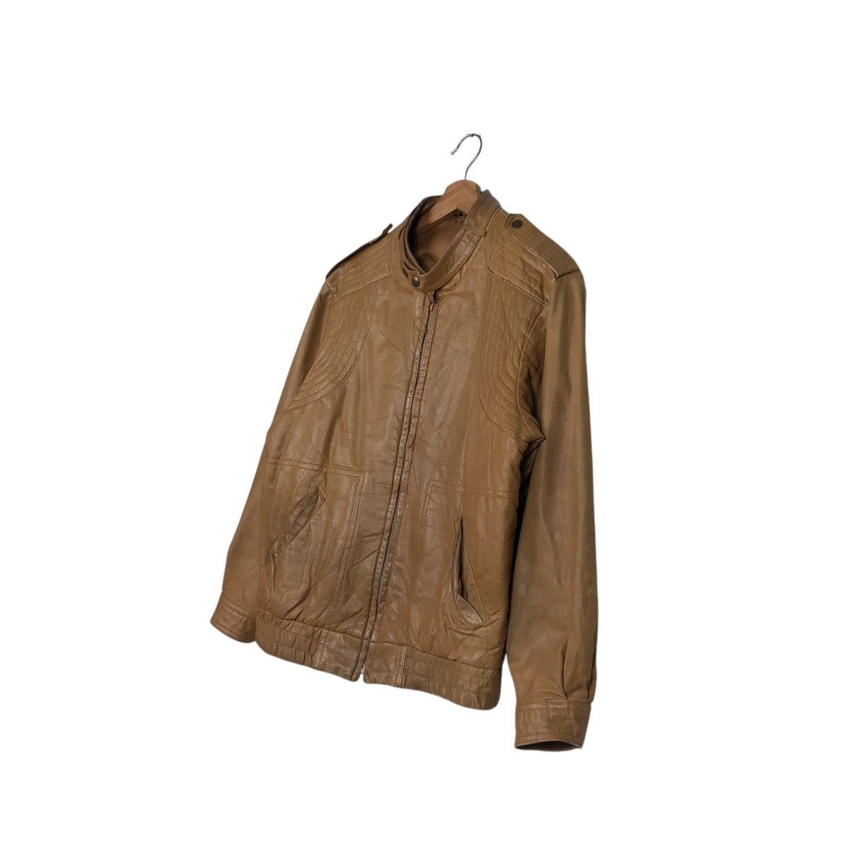 Japanese Brand 📌Vintage Biker Leather Jacket Unknown Brand Issey Miyake Size US L / EU 52-54 / 3 - 3 Thumbnail