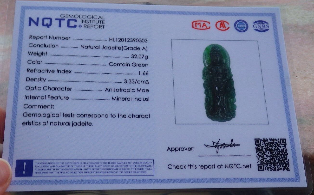 Other 106927 VS Certified Jadeite Jade Green pendant Guanyin Size ONE SIZE - 10 Thumbnail