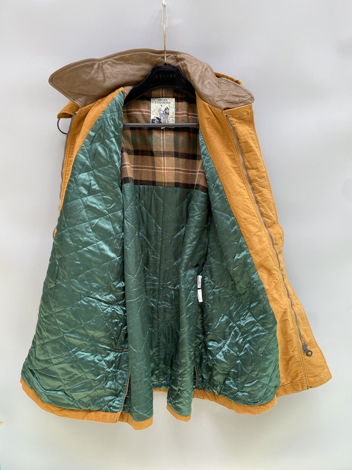 Nigel Cabourn 1980s - Nigel Cabourn- Moleskin/Leather Hunting Parka Size US XL / EU 56 / 4 - 10 Thumbnail