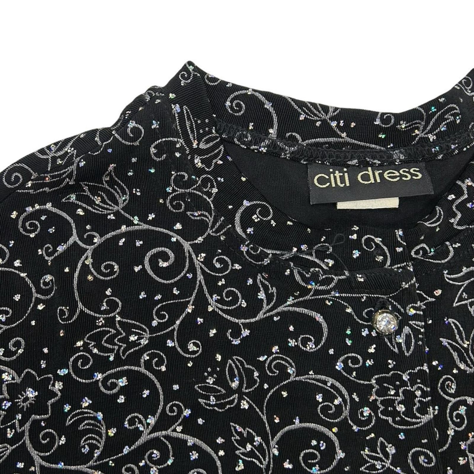 Vintage Y2k cardigan top black floral citi dress vintage 90s size m? Size M / US 6-8 / IT 42-44 - 3 Thumbnail