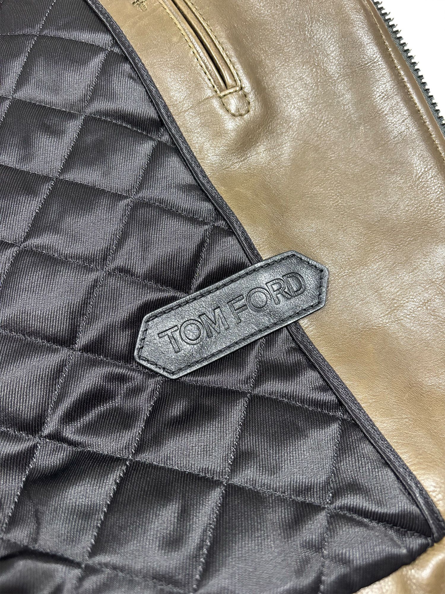 Tom Ford TOM FORD Grain Leather Biker Jacket Brown Size 48 NWT Size US M / EU 48-50 / 2 - 15 Thumbnail