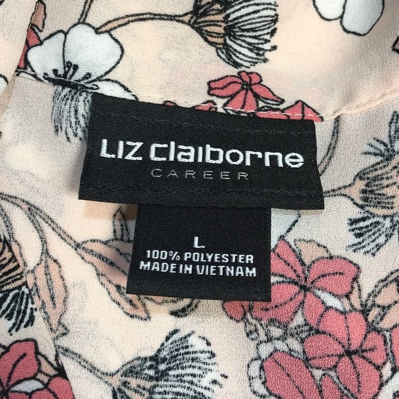 Other Liz Claiborne Floral Collared Career Women Blouse L Size L / US 10 / IT 46 - 3 Thumbnail