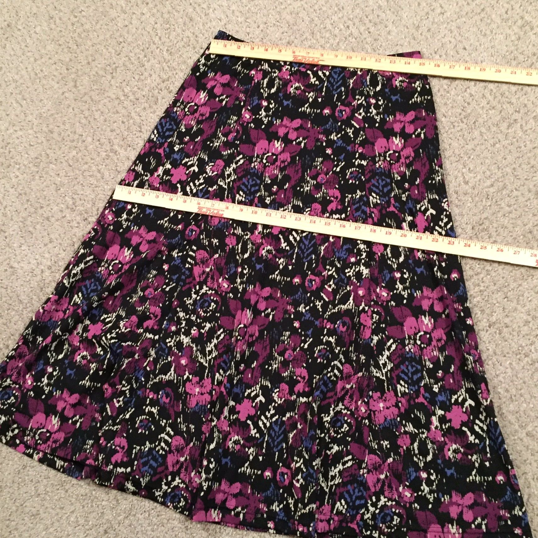 Vintage Sag Harbor Skirt Purple Floral Maxi Long Lined Pull On S Women Size 28" / US 6 / IT 42 - 2 Thumbnail