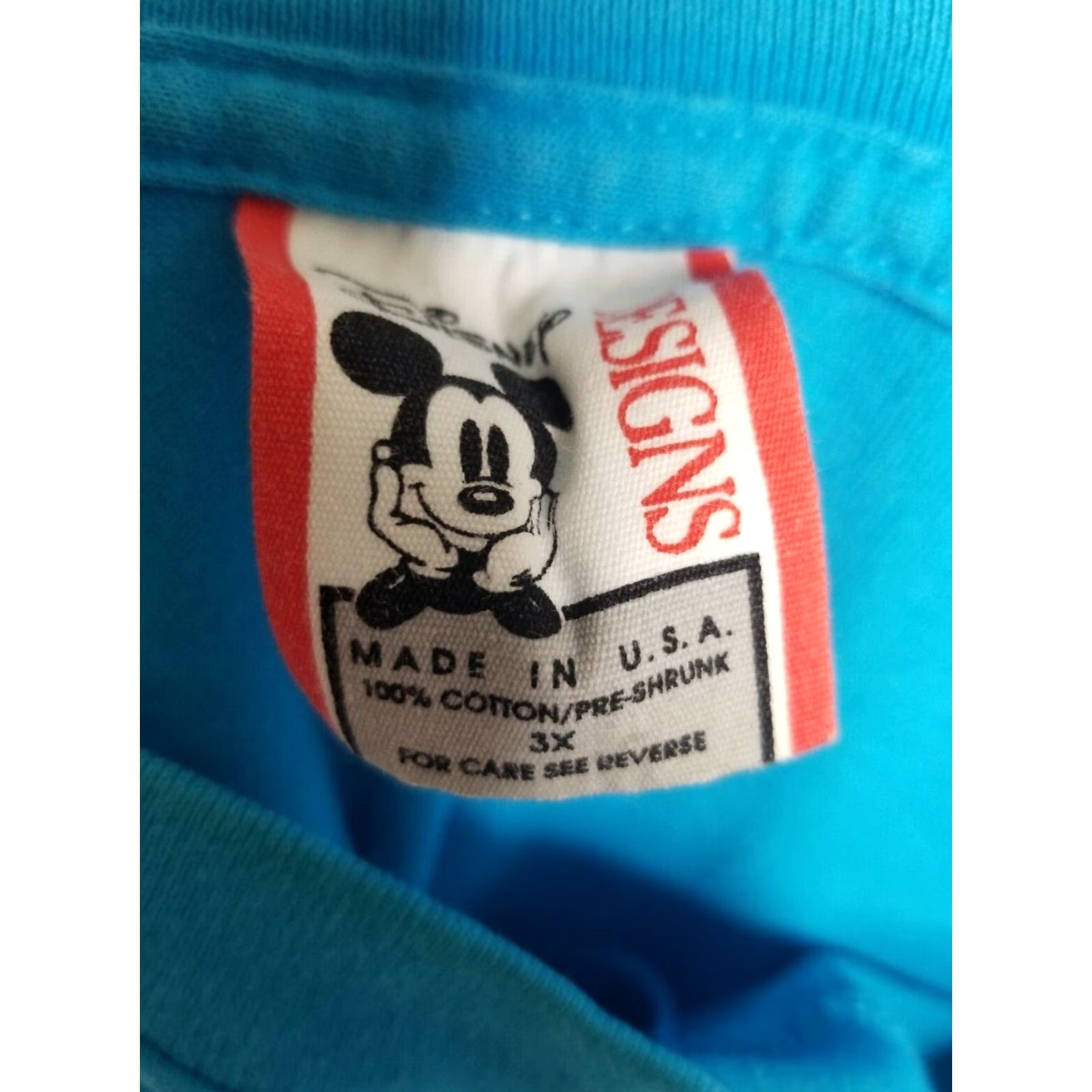 Disney VINTAGE Disney Designs Goofy Donald Duck Pocket T Shirt Embroidered Distressed Mens 3X Blue Cotton Size US XXL / EU 58 / 5 - 6 Thumbnail