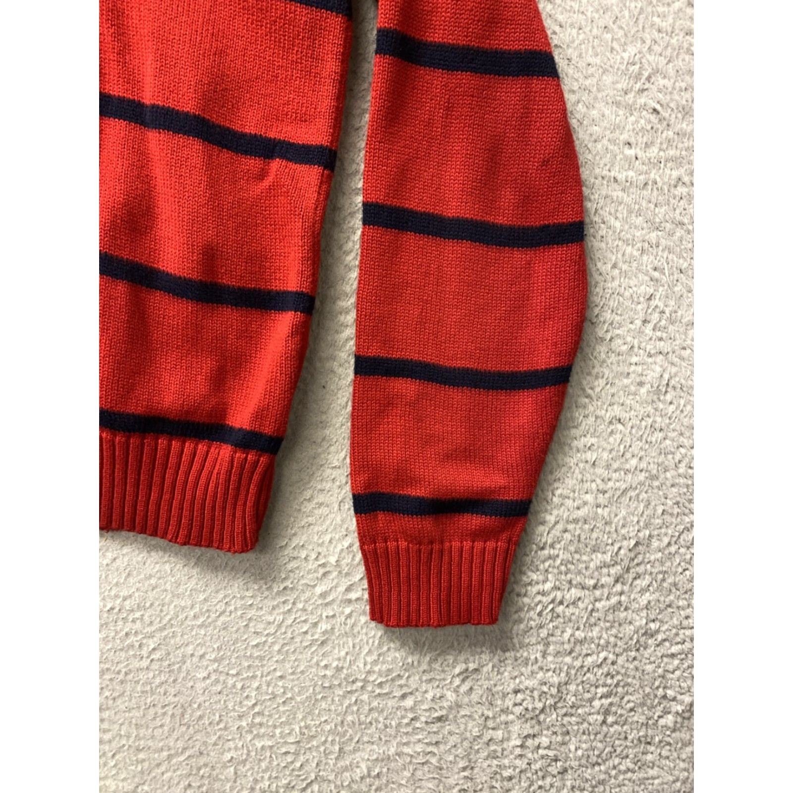 Polo Ralph Lauren Polo Ralph Lauren Men’s Sweater Quarter-Zip Knit Red Striped XL Long Sleeve Zip Logo Embroidered Size US XL / EU 56 / 4 - 3 Thumbnail