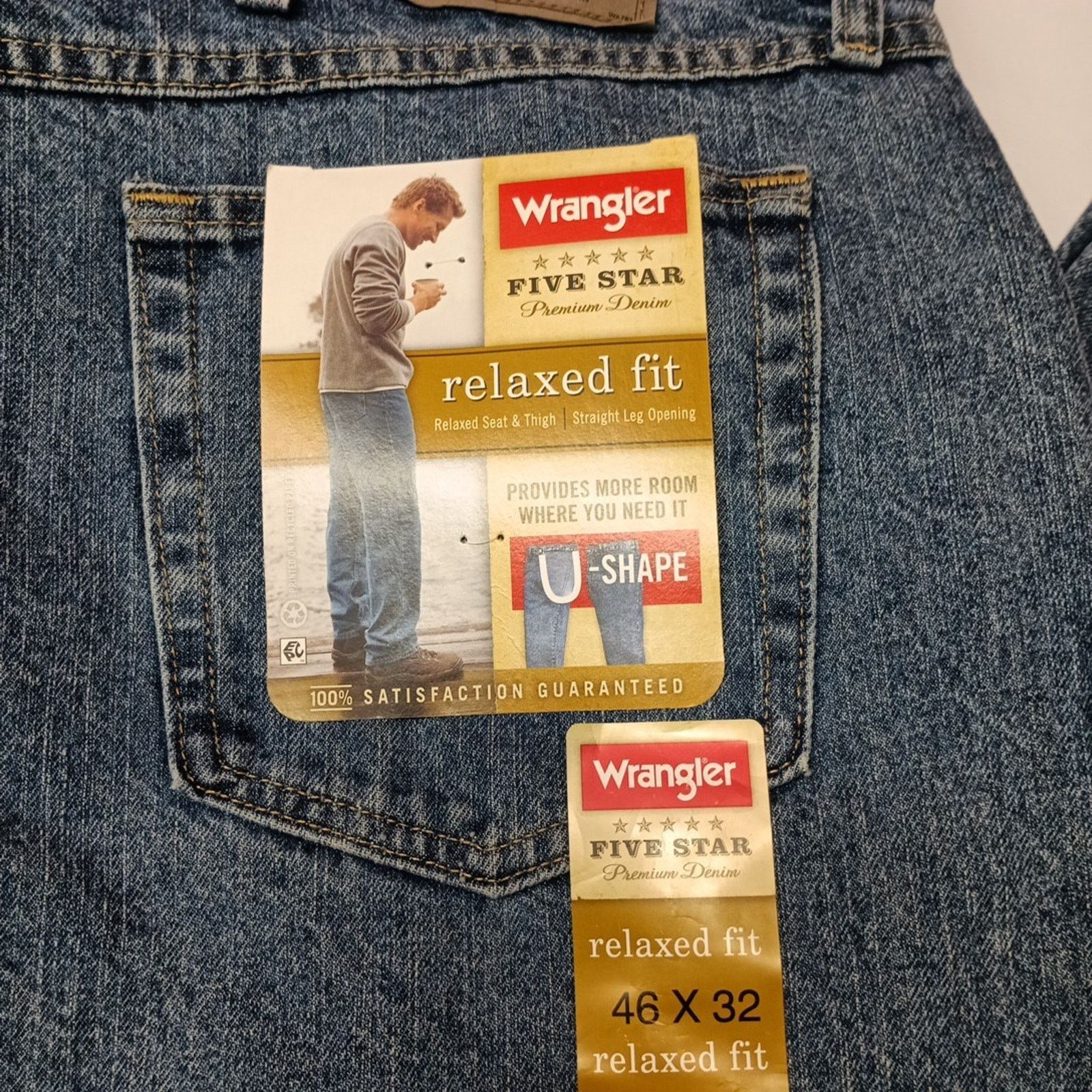 Wrangler Wrangler Relaxed Fit Blue Denim Jeans Men Size 46x32 U-Shape Size US 44 / EU 60 - 2 Thumbnail