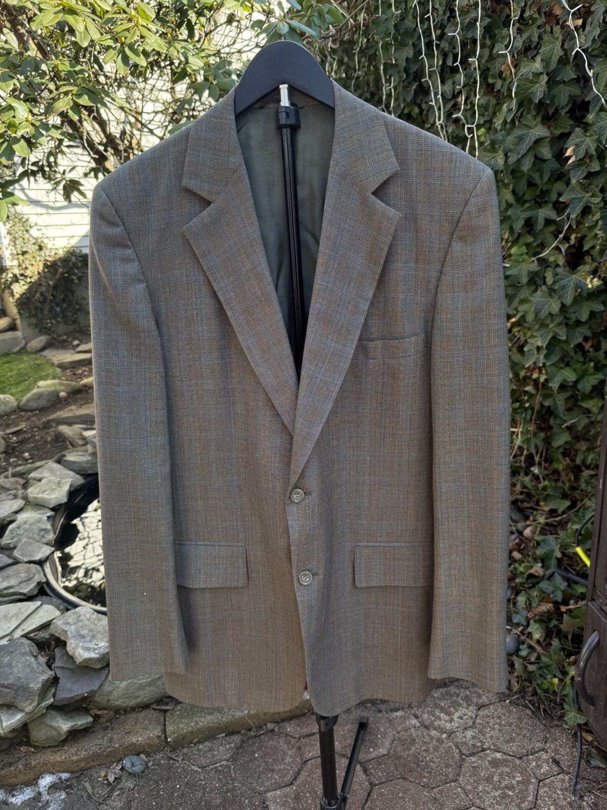 Vintage Manor Bond Two Piece Suit Blazer Wool USA Union Made Vtg 70s Size 44R - 1 Thumbnail