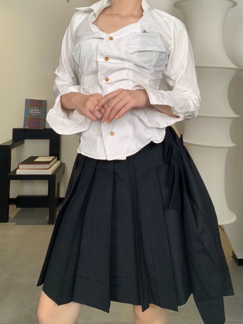 Vivienne Westwood Vivienne Westwood size2 Black striped pleated skirt Size 25" / US 0 / IT 36 - 7 Thumbnail