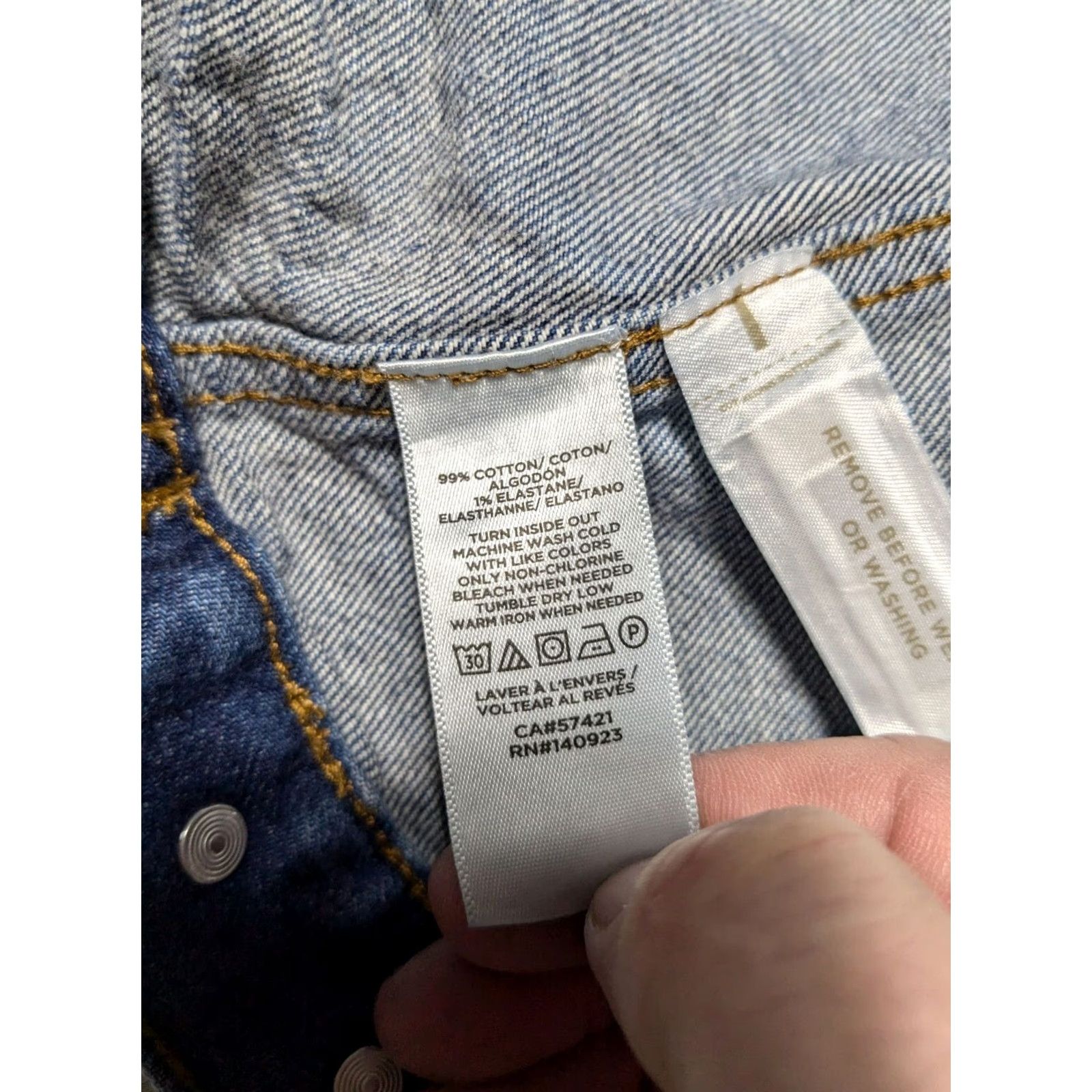 Ann Taylor LOFT Women XS Blue Stretch Denim Trucker Jacket, Regular, Button Closure, Casual, Jeans, Denims, Trucker Jacket Size 26" / US 2 / IT 38 - 7 Thumbnail