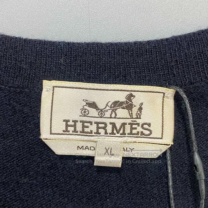 Hermes Hermes Striped Floral Carriage Cashmere Sweater Size XL / US 12-14 / IT 48-50 - 4 Thumbnail