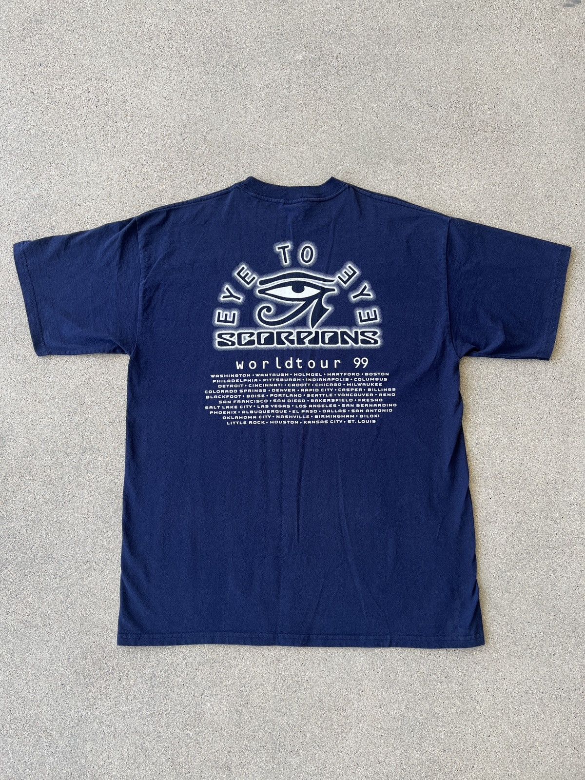 Band Tees Vintage 99’ Scorpions World Tour “Eye to Eye” Rock Band Tee Size US XL / EU 56 / 4 - 2 Thumbnail