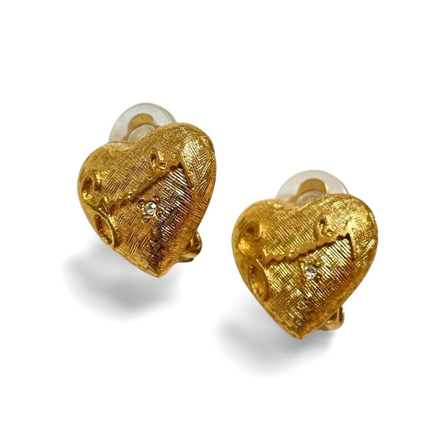 Givenchy Vintage Givenchy golden heart and logo earrings with crystal Size ONE SIZE - 3 Thumbnail