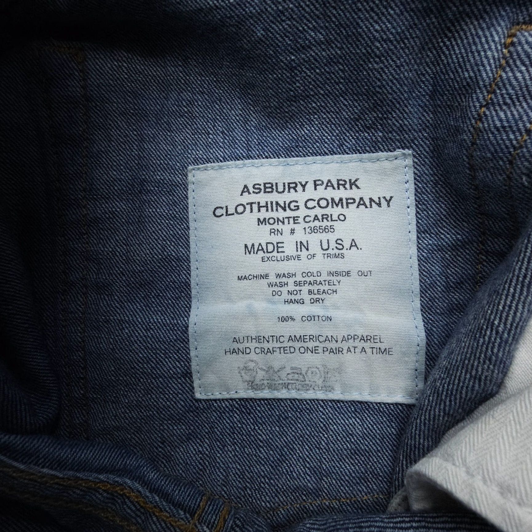 Vintage Asbury Park Jeans Mens 32 x 32 Button Fly Dark Blue 5-Pocket Denim Regular Straight USA 1874 Monte Carlo Selvedge Size US 32 / EU 48 - 4 Thumbnail