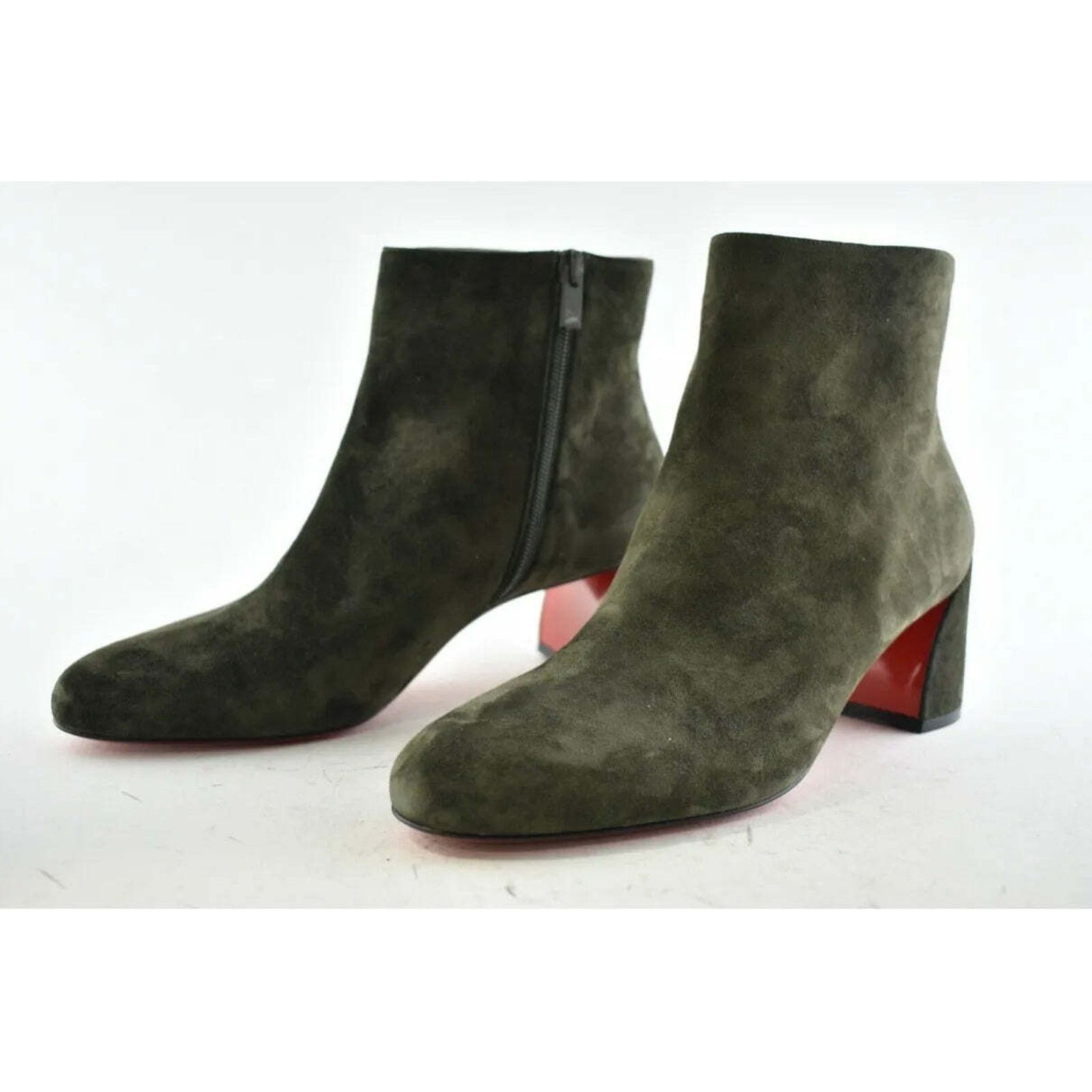Christian Louboutin Christian Louboutin Turela 55 Bosco Green Suede Ankle Short Size US 6.5 / IT 36.5 - 2 Thumbnail