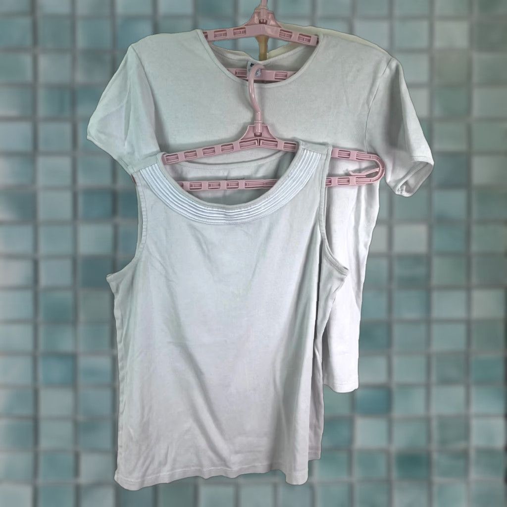 Gap Gap Shirt Women L White Cotton Short Sleeve Round Neck Pullover T-Shirt Basic Womens Size L / US 10 / IT 46 - 1 Thumbnail
