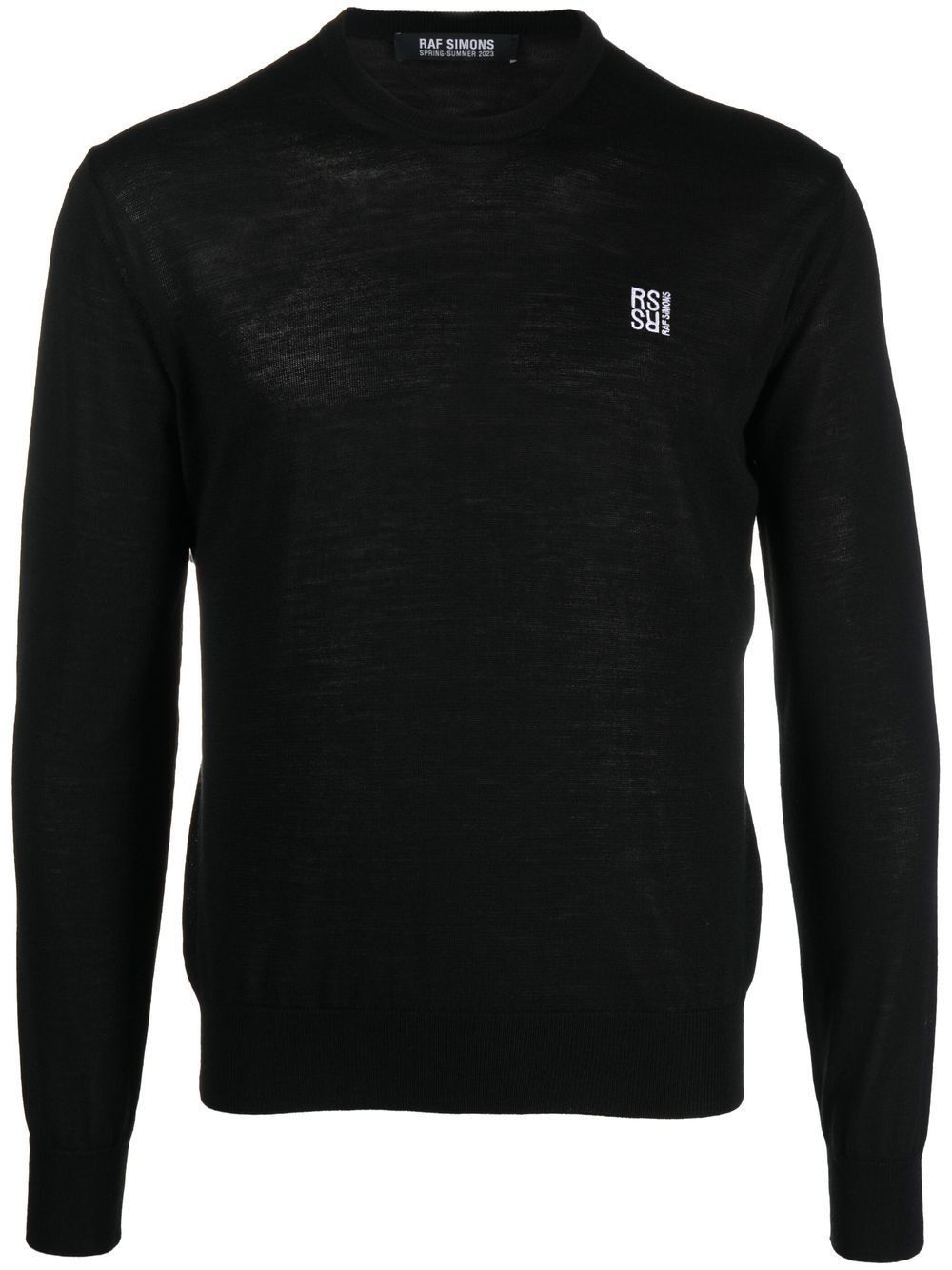 Raf Simons o1mle1124 V-Neck Knit Sweater in Black Size US L / EU 52-54 / 3 - 1 Thumbnail
