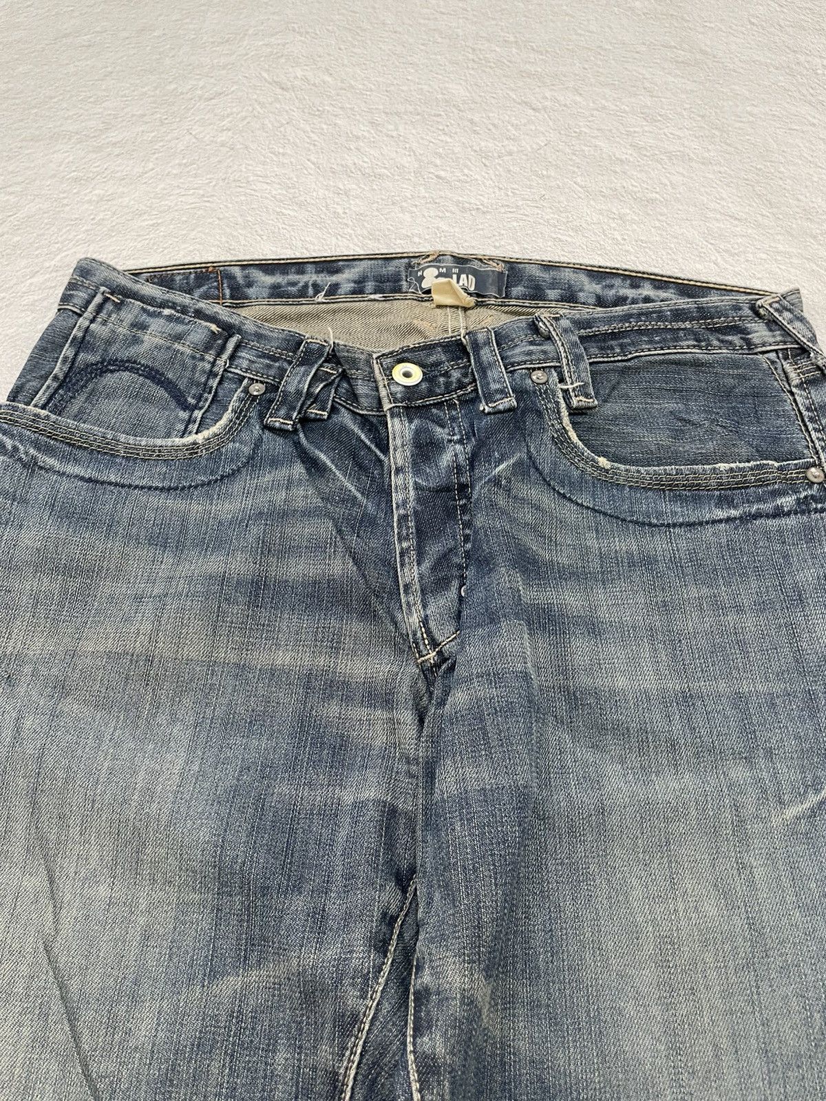 Japanese Brand 2000s Zara Button Fly Denim Baggy Jeans Y2K Size US 33 - 3 Thumbnail