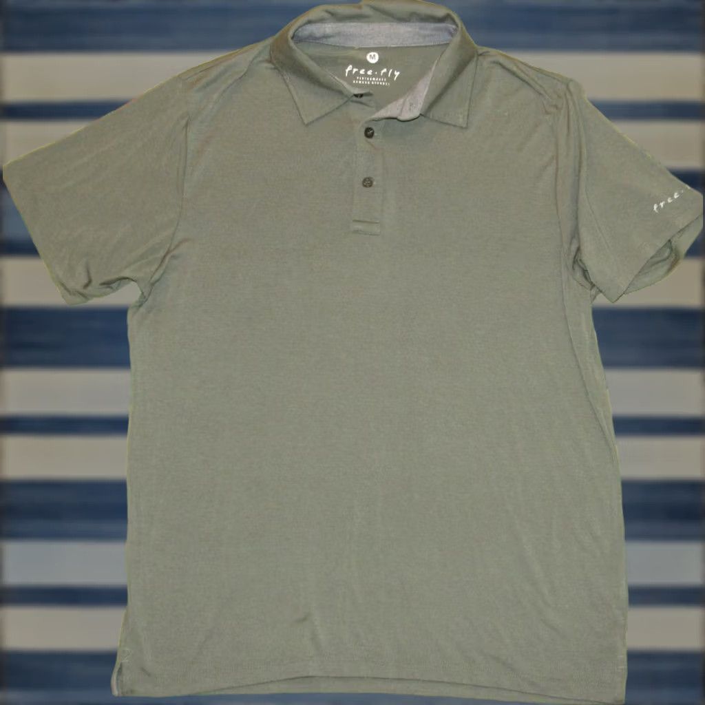 Vintage FREE FLY Green Bamboo Blend Short Sleeve Polo Shirt Medium M Shirt Mens Black? Size US M / EU 48-50 / 2 - 1 Thumbnail