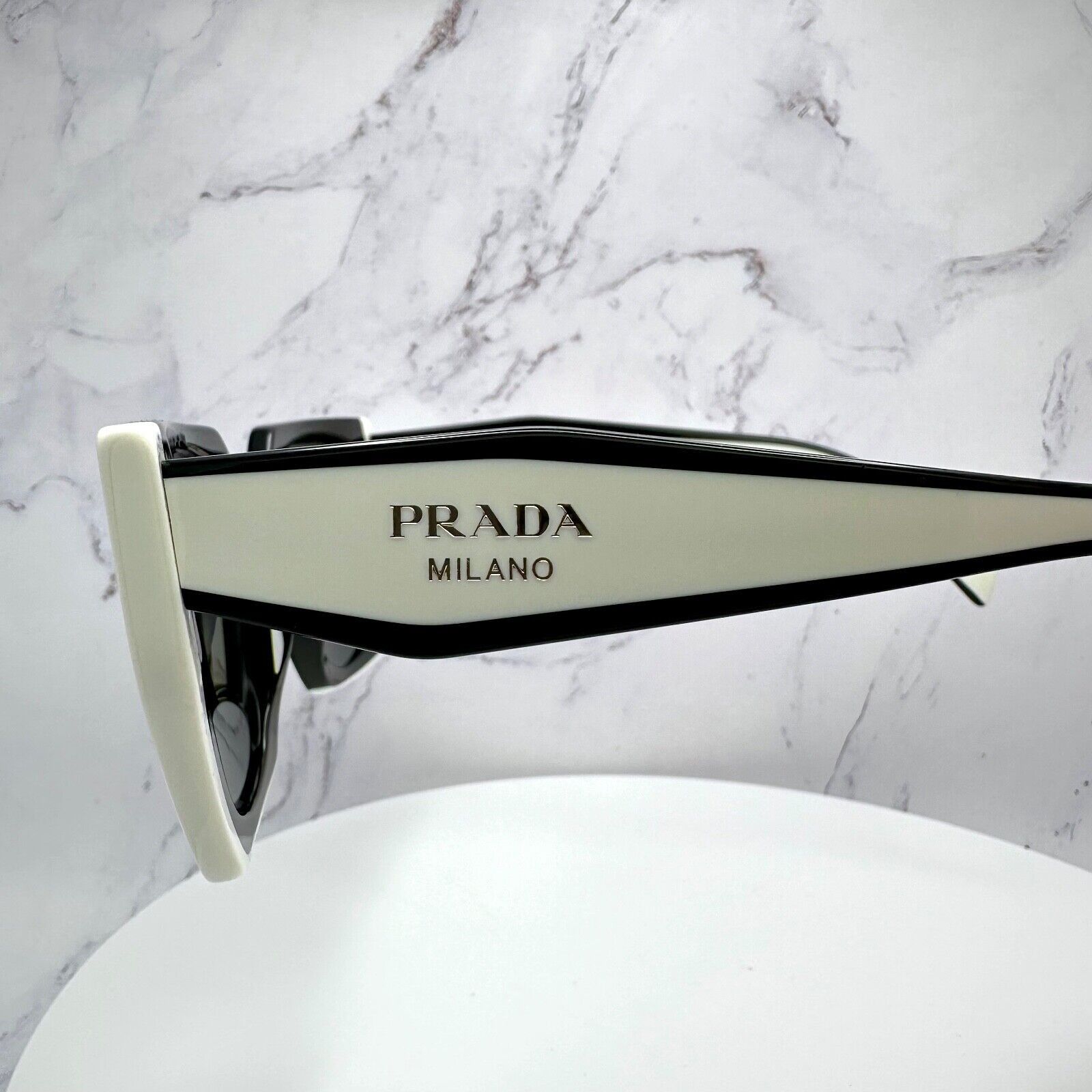 Prada New Prada Sunglasses Womens Black White Symbole Logo Size ONE SIZE - 15 Thumbnail