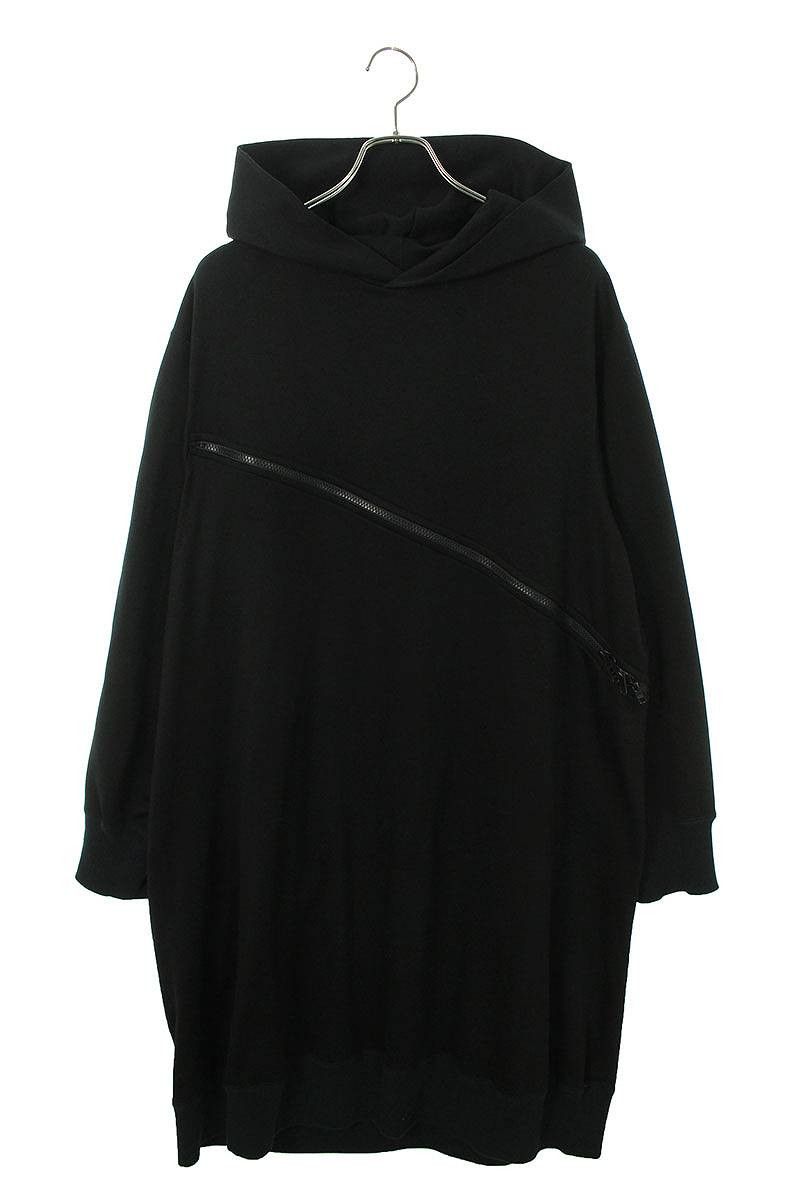 image of Yohji Yamamoto Multi Zip Elongated Oversized Hoodie in Black, Women's (Size XL)