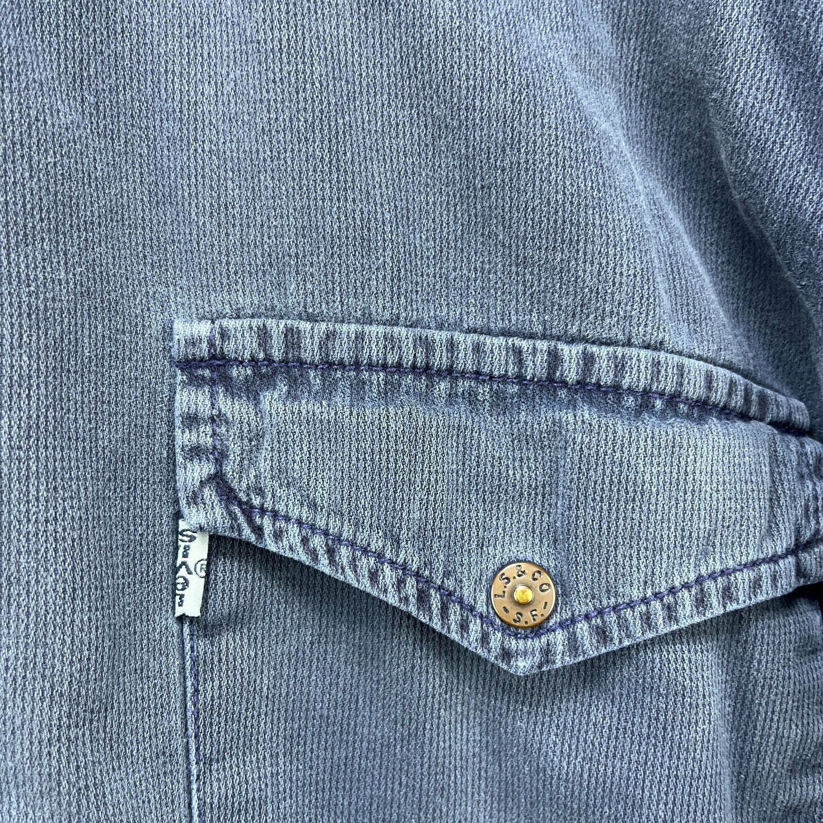 Levi's × Vintage Vintage 90s Levi's Snap Button Faded Long Sleeve Shirt Large Size US L / EU 52-54 / 3 - 9 Thumbnail