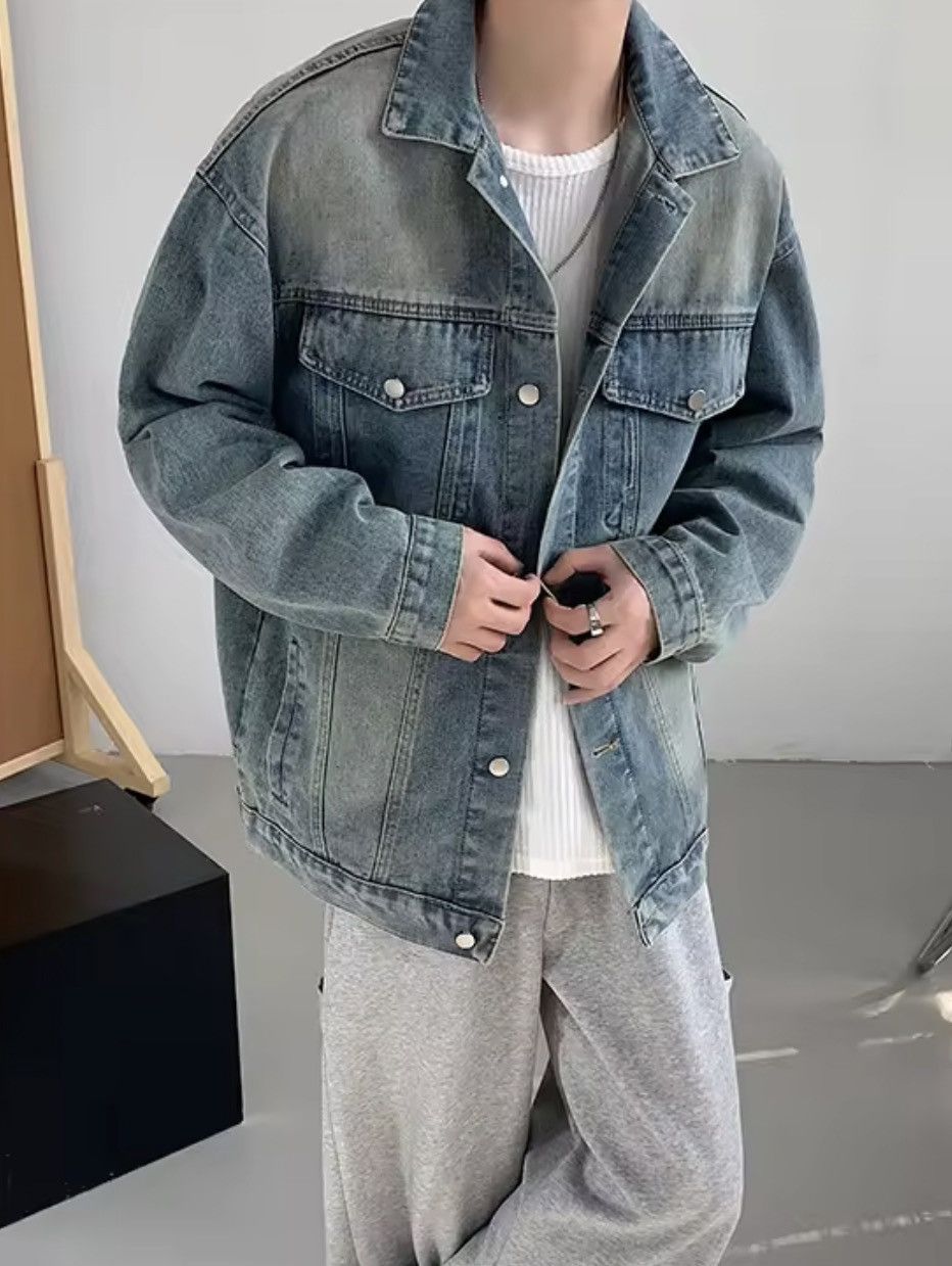Japanese Brand Wash Blue Denim Jacket - Classic Button-Up Distressed Size US M / EU 48-50 / 2 - 6 Thumbnail
