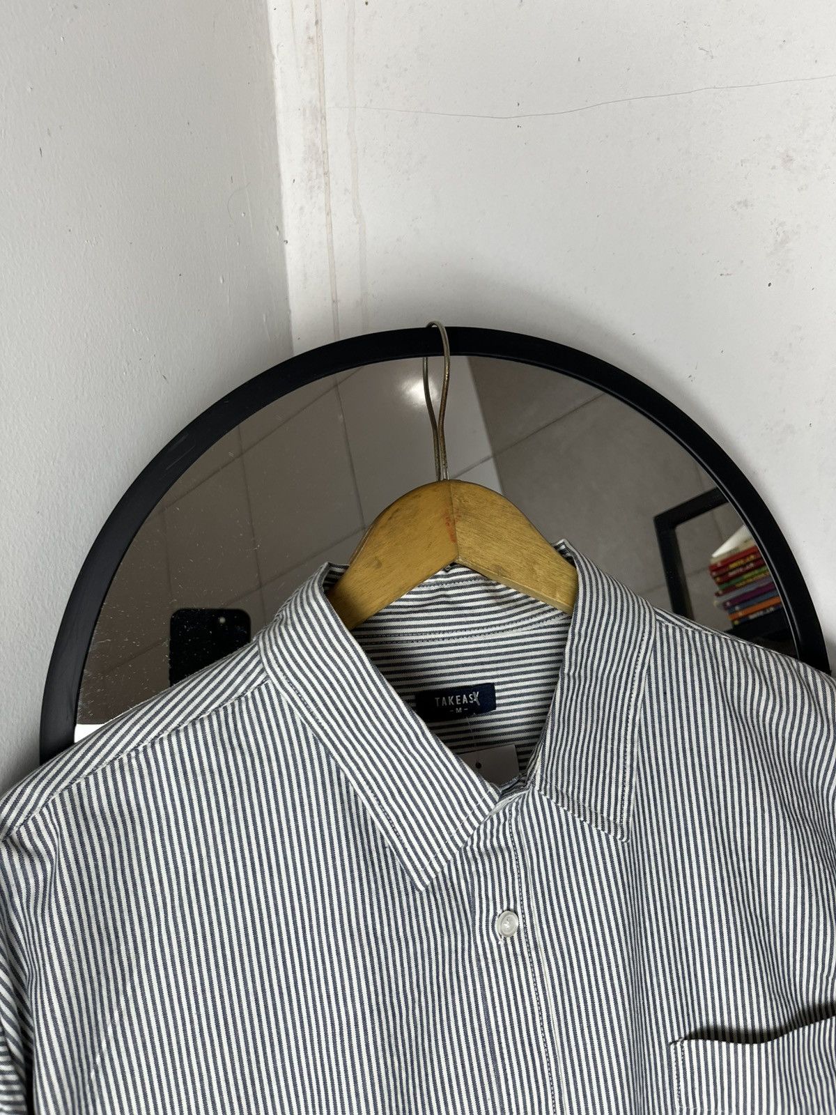 Japanese Brand Takeasy striped oversize button shirt /cdg/kapital/issey/ Size US M / EU 48-50 / 2 - 4 Thumbnail
