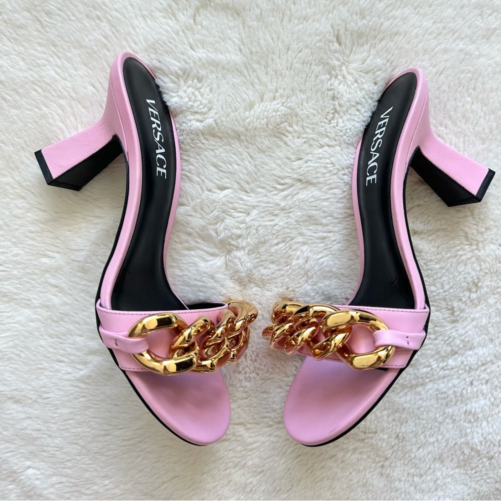 image of Nwt!!! Versace Women Sandals Size 37,5 Authentic Retail 950$ in Pink