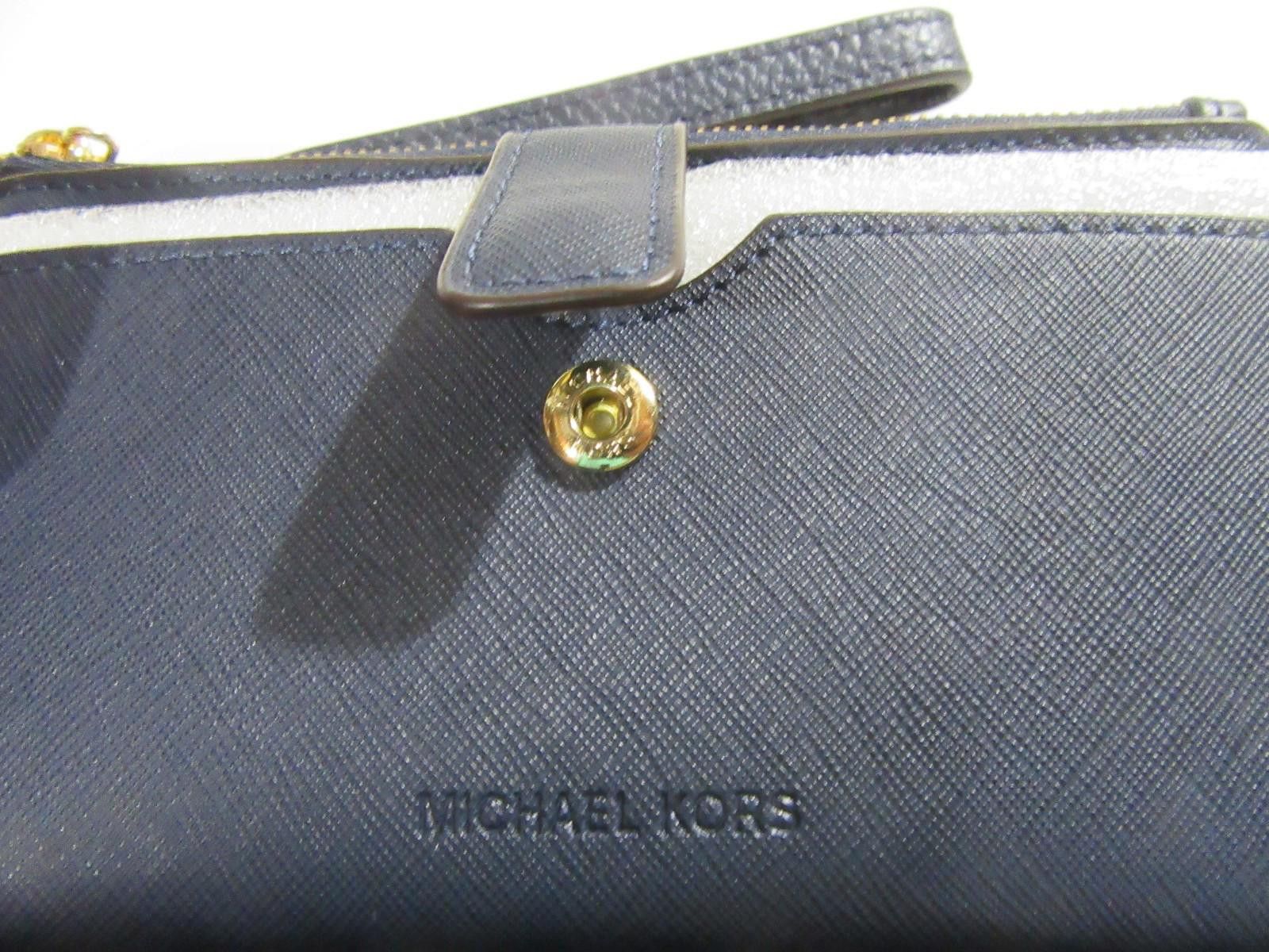 Michael Kors Michael Kors Jet Set Travel Double Zip Leather Wallet Navy Size ONE SIZE - 5 Thumbnail