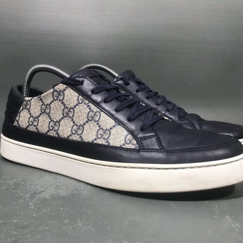 Gucci Gucci Ace Leather Sneakers with Double G Pattern - Size US 9.5 / EU 42-43 - 6 Thumbnail