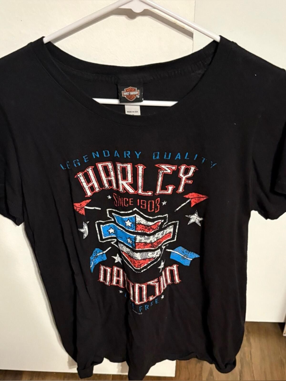 Harley Davidson Harley-Davidson Waco TX Tee with Red, White & Blue Shield Size L / US 10 / IT 46 - 1 Thumbnail