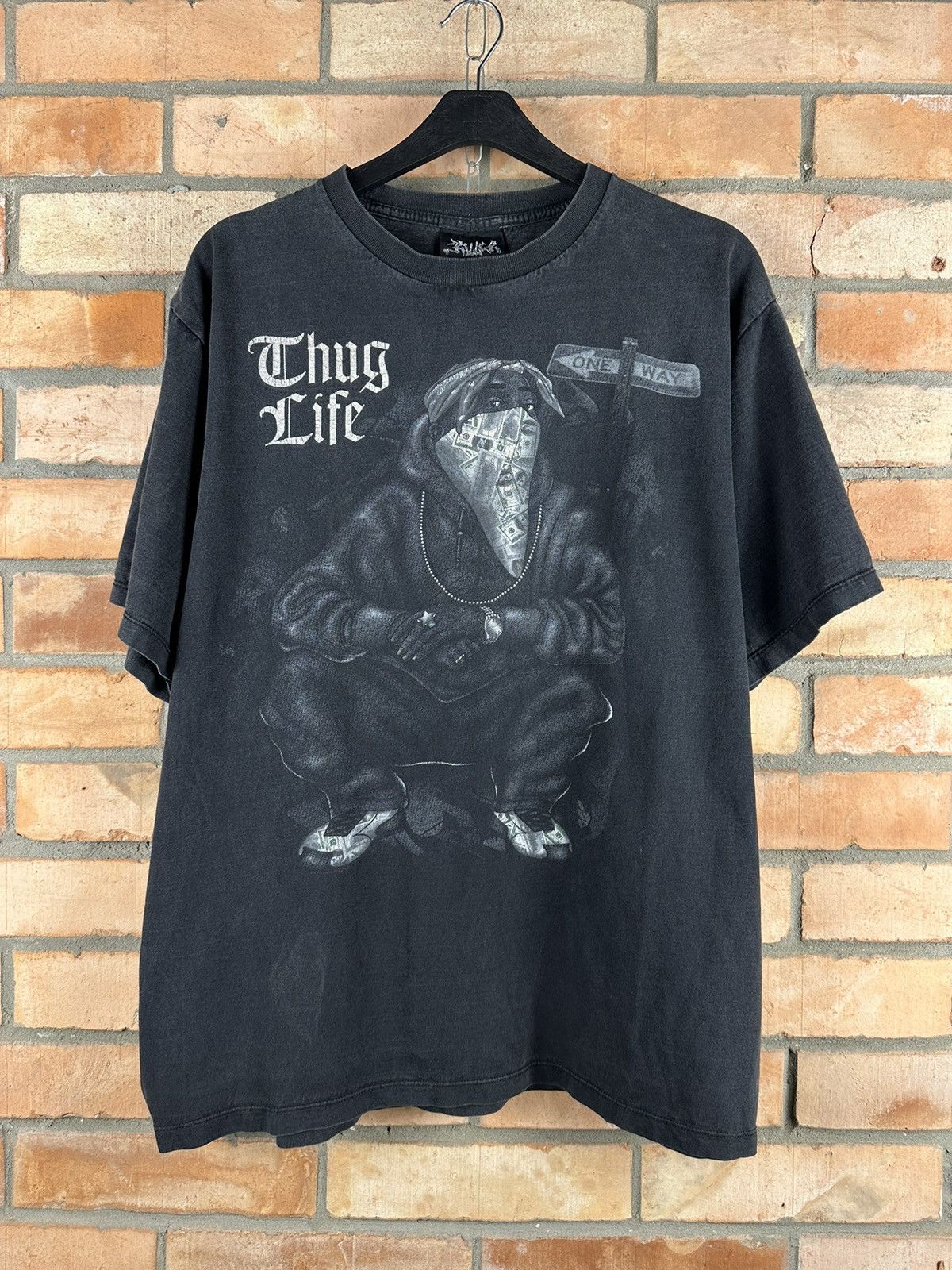 Image of Band Tees x Vintage 2Pac Thug Life T-Shirt in Black, Men's (Size XL)