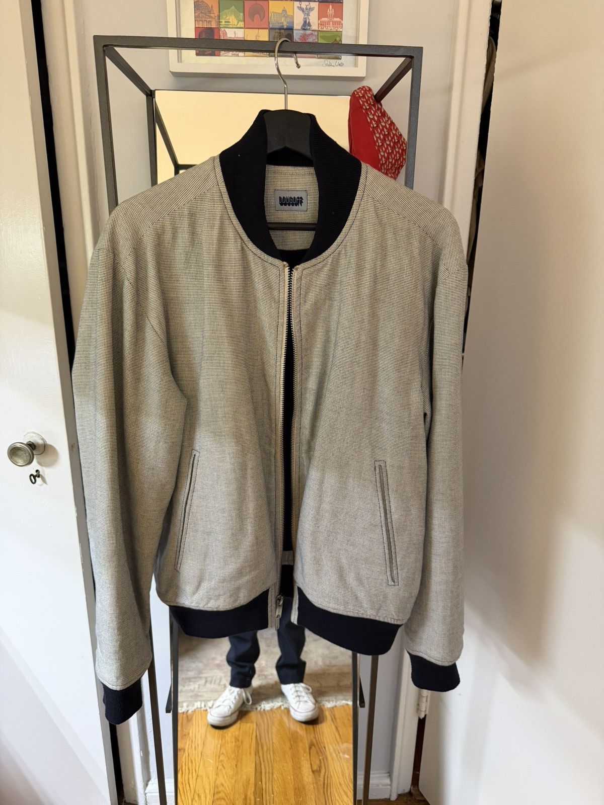 DDUGOFF Navy and white plaid bomber jacket Size US S / EU 44-46 / 1 - 1 Thumbnail