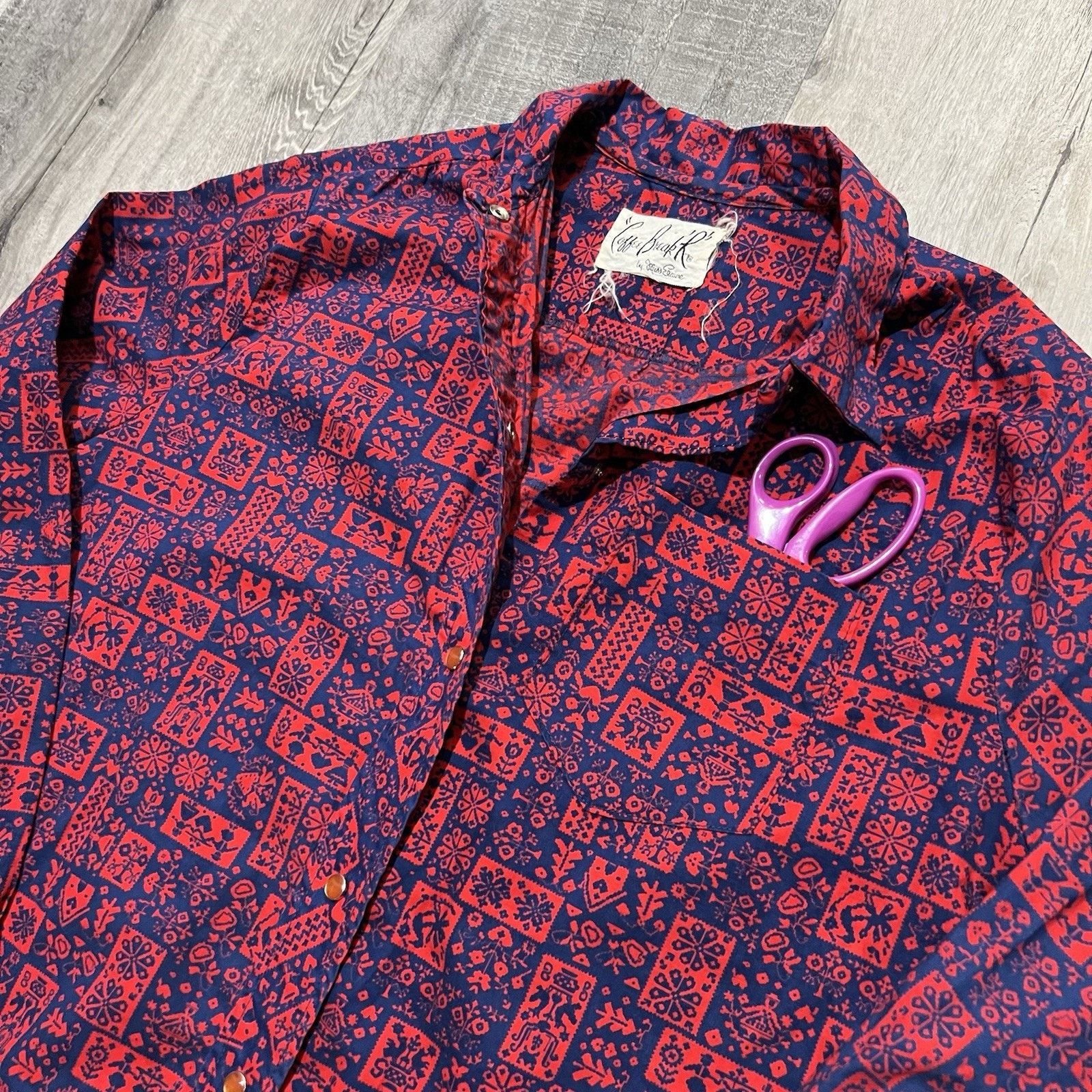 Vintage 60s Coffee Break R Miss Elaine Mod Red Floral Mini Dress Size M / US 6-8 / IT 42-44 - 3 Thumbnail