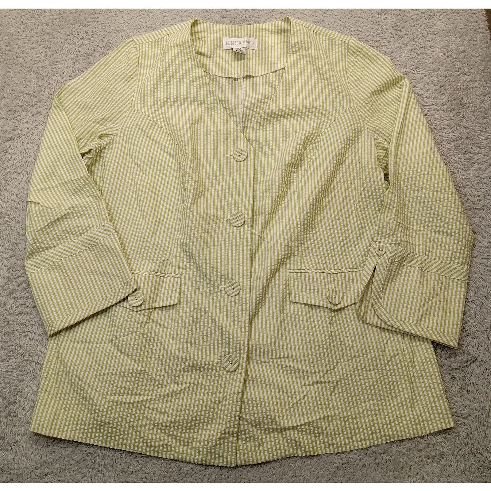 & Other Stories Allison Woods Seersucker Blazer18W Women's Long Sleeve Size XXL / US 16-18 / IT 52-54 - 1 Thumbnail