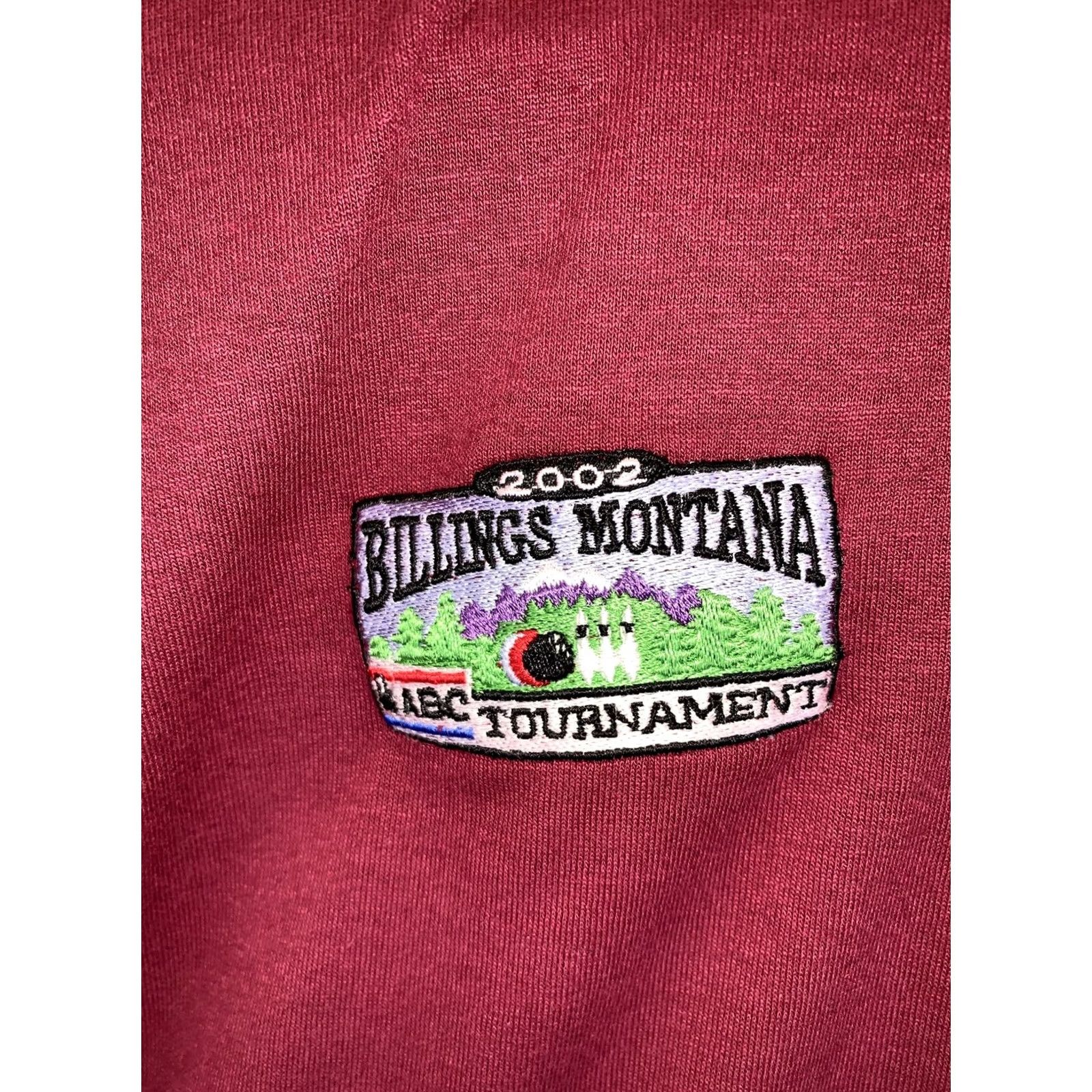 Vintage Mila Miami Mens Polo Shirt L Maroon 2002 Billing Montana ABC Bowling Tournament Shirt Size US L / EU 52-54 / 3 - 2 Thumbnail