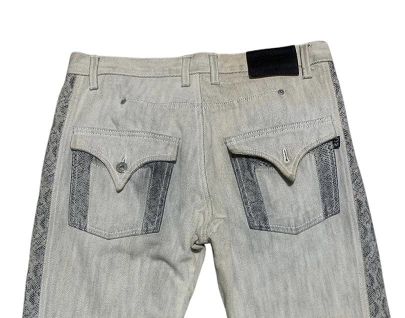 If Six Was Nine Vintage Mogan Homme Flare Bootcut Bell Bottom Jeans Snake Size US 33 - 8 Thumbnail