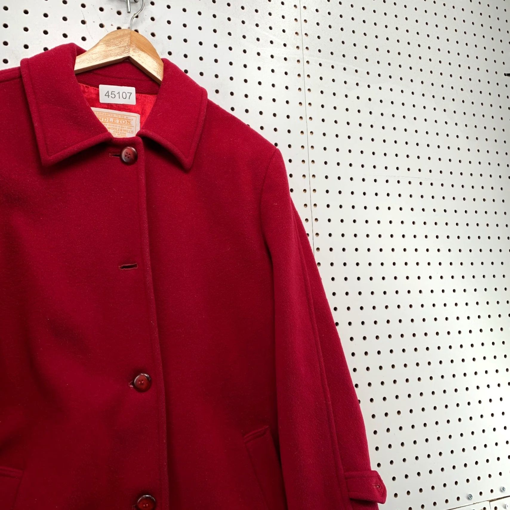 Pendleton VINTAGE Pendleton Wool Coat Womens Size 8 Long Red 70s Overcoat Usa 22.5x37 Size M / US 6-8 / IT 42-44 - 6 Thumbnail