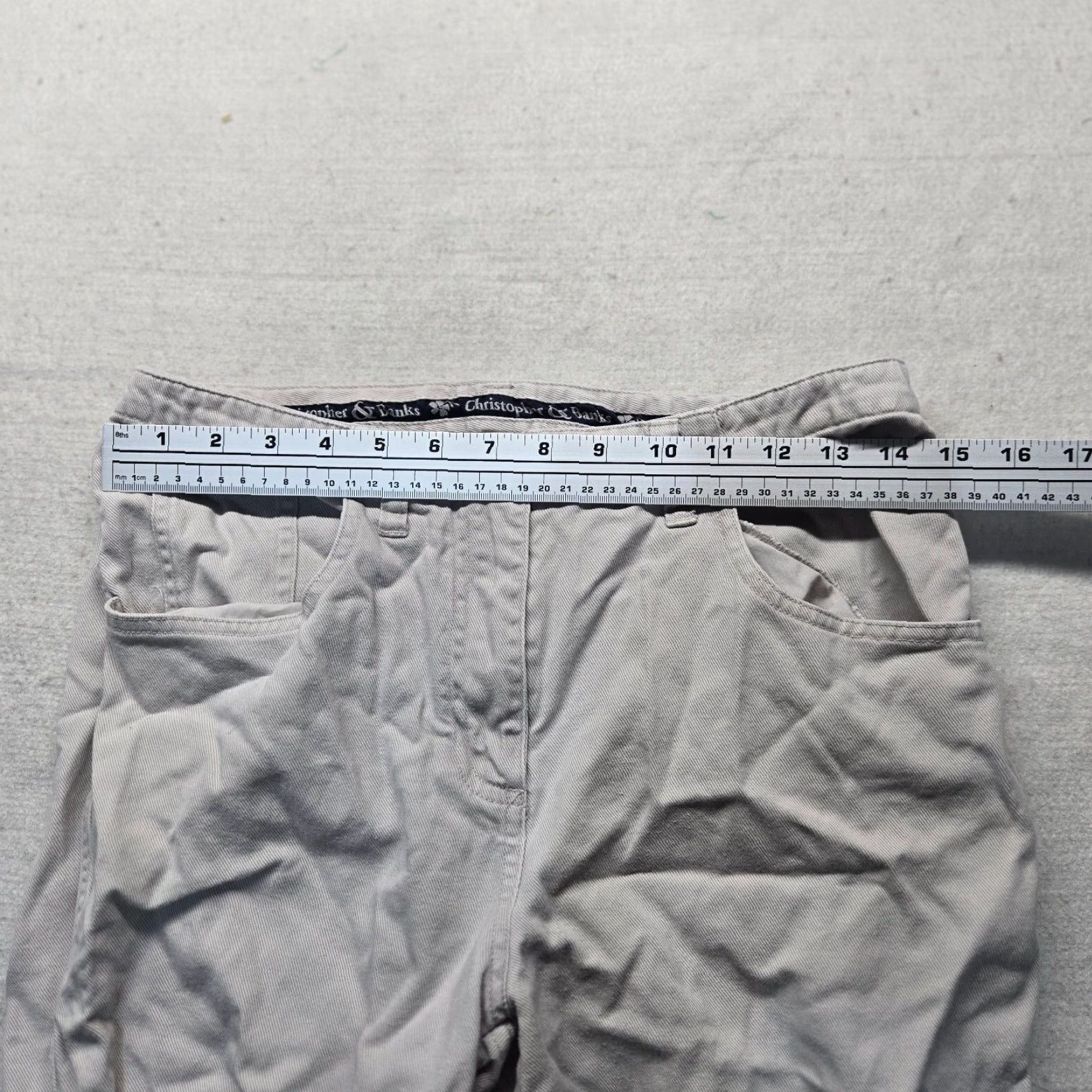 Vintage Christopher And Banks Pants Khakis Adult Women Size 6 Beige Twill Pockets Regular Tapered Button Zip Front Casual Clothing Mens Womens Girls Boys Size 28" / US 6 / IT 42 - 4 Thumbnail