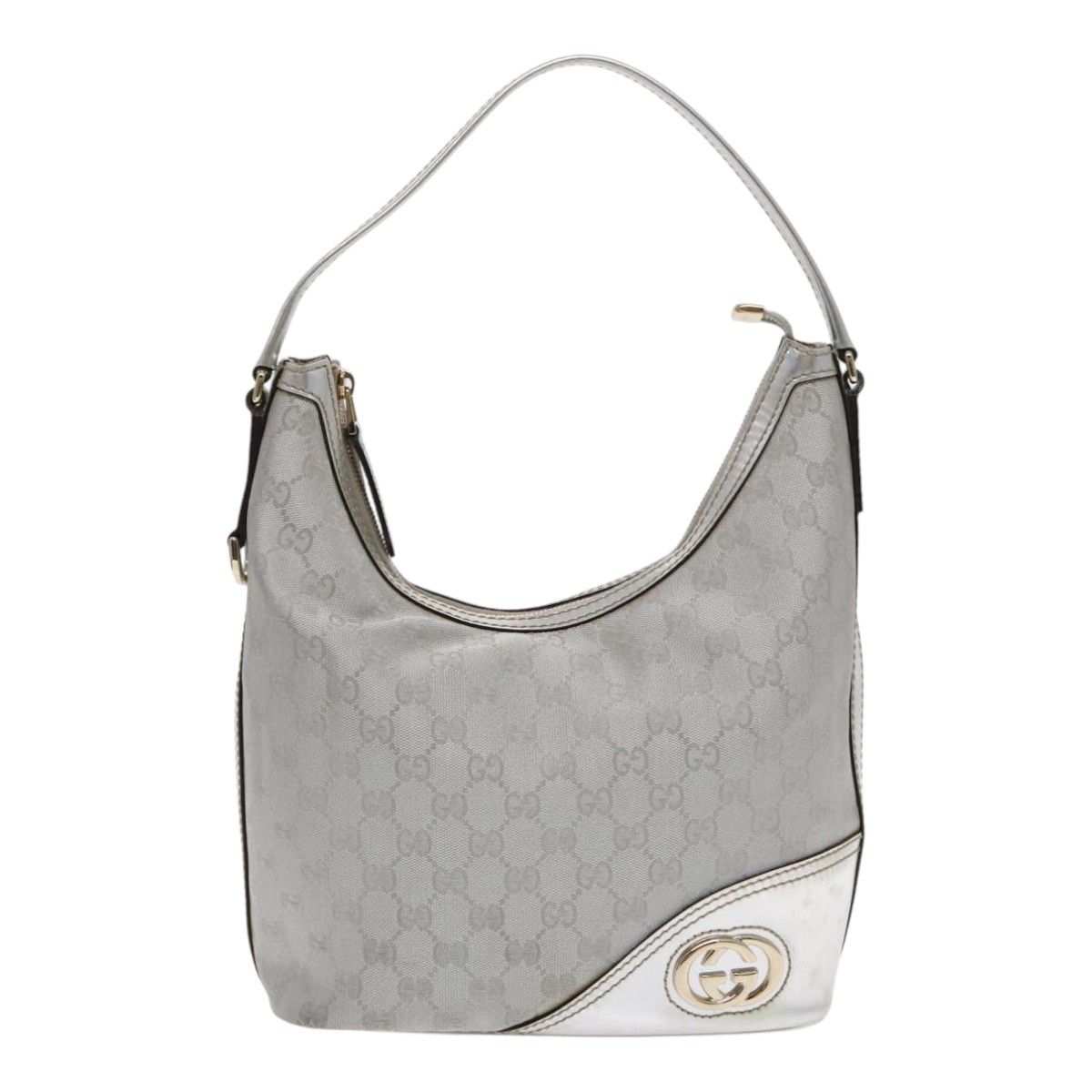 Gucci Hobo Silver Canvas Shoulder Bag (Pre-Owned) Size ONE SIZE - 1 Thumbnail