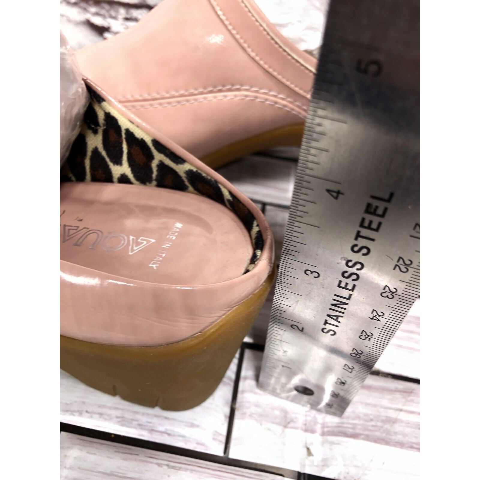 Aquatalia AQUATALIA Pink Patent Leather Square Toe Heel Mules Shoes Wo Size US 8 / IT 38 - 14 Thumbnail