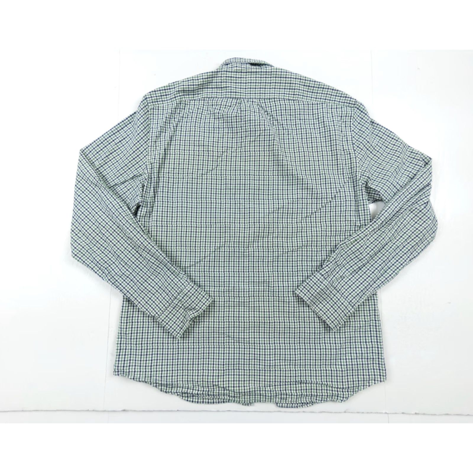 J.Crew VINTAGE not applicable; JCrew Men Shirt XL Green Blue Button-Up Long Sleeve Stretch Plaid Size US XL / EU 56 / 4 - 6 Thumbnail