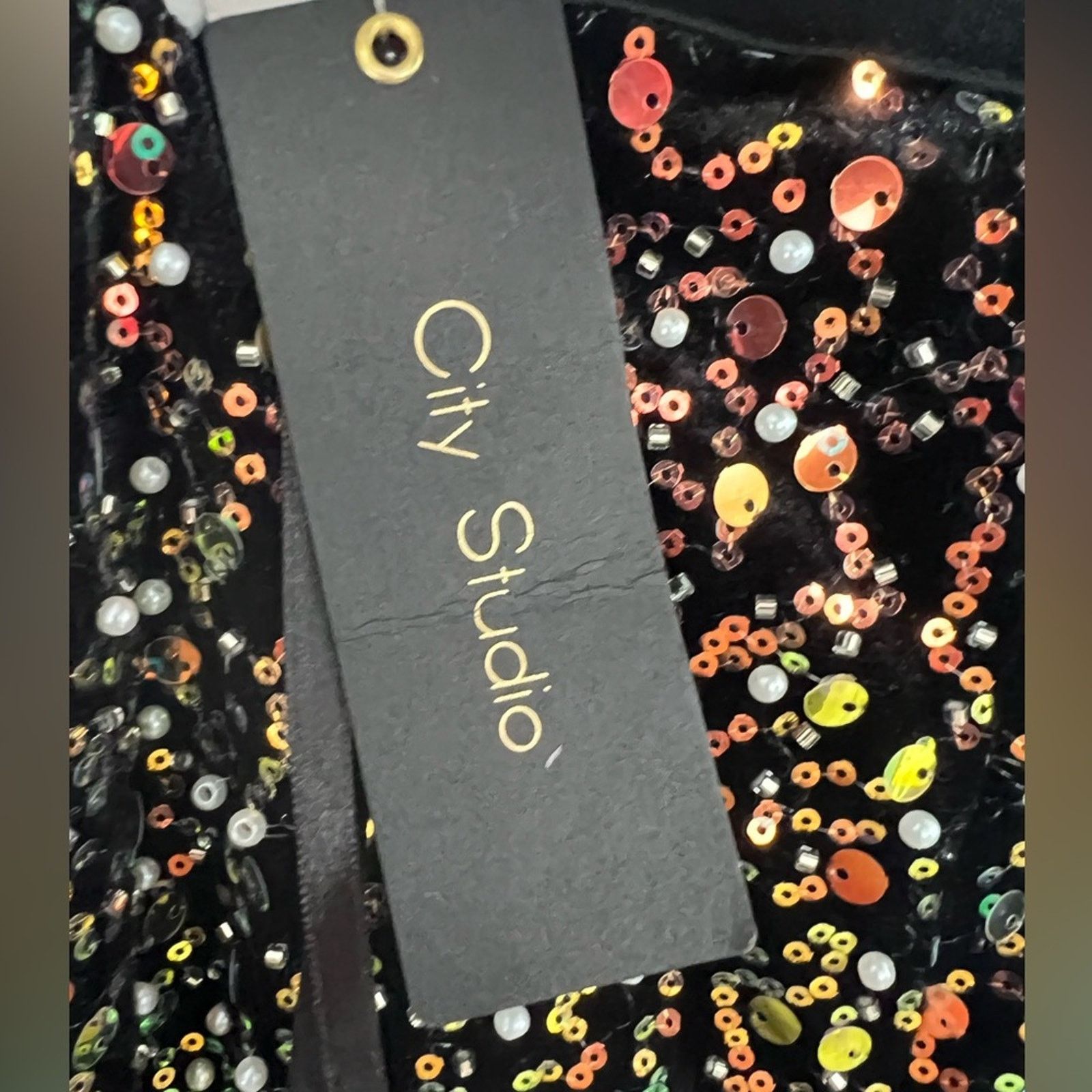 1989 STUDIO City Studios Womens Black Sequined Polyester Mini Dress NEW Size S / US 4 / IT 40 - 9 Thumbnail
