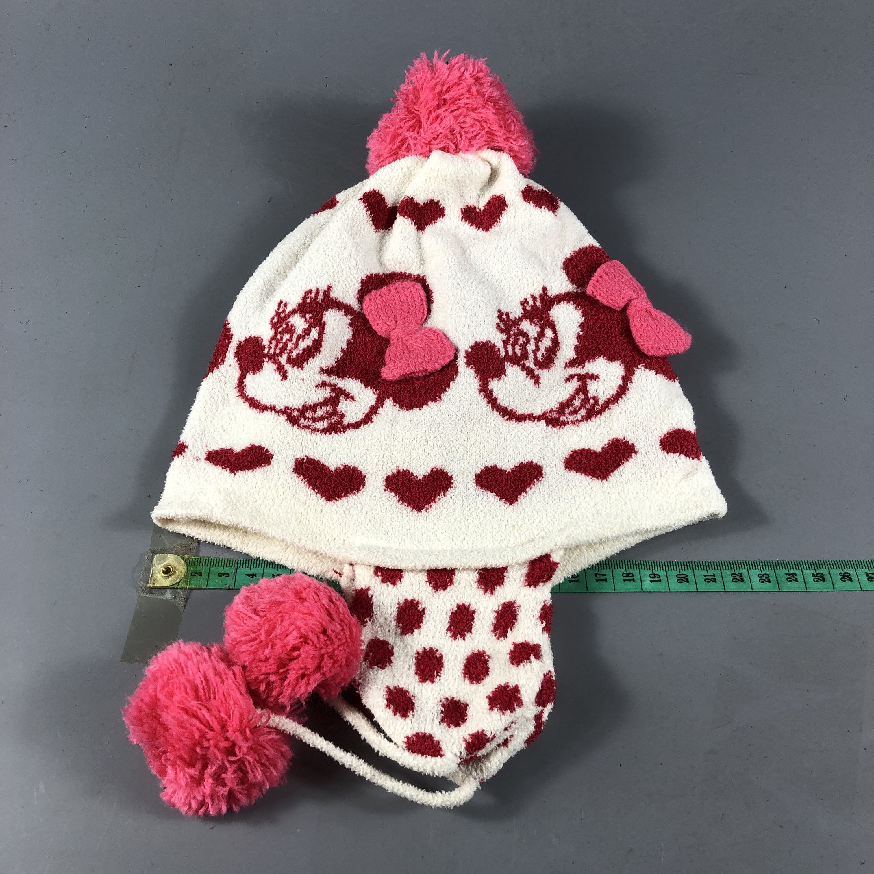 Disney Minnie Mouse Earflap Bobble Beanie Snowcap Snow Hat B813 Size ONE SIZE - 3 Thumbnail