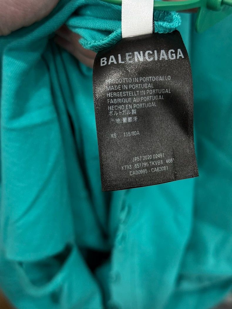 Balenciaga Balenciaga Teal Ripped Short Sleeve Size US XS / EU 42 / 0 - 6 Thumbnail