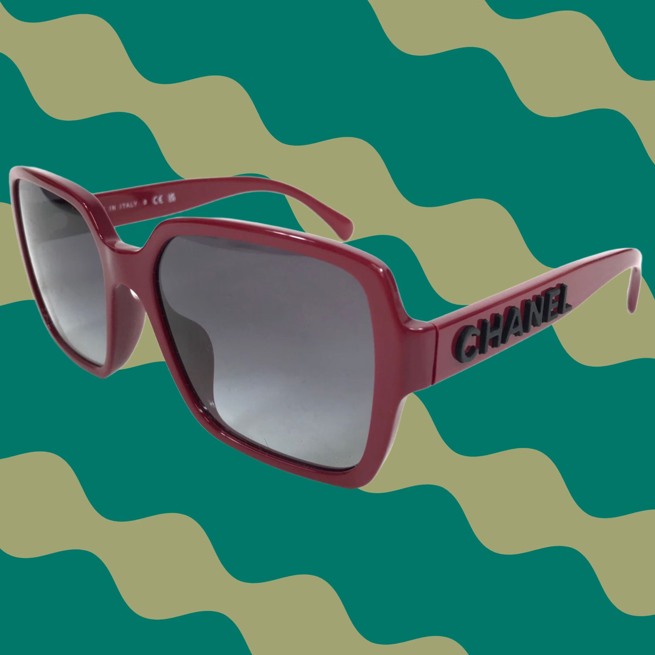 Chanel Sunglasses 5408-A c.1769/S6 Red Asian Fit Frames w/ Gray Gradient Lenses Chanel Sunglasses 5408-A c.1769/S6 Bordeaux Red Asian Fit  main image 4