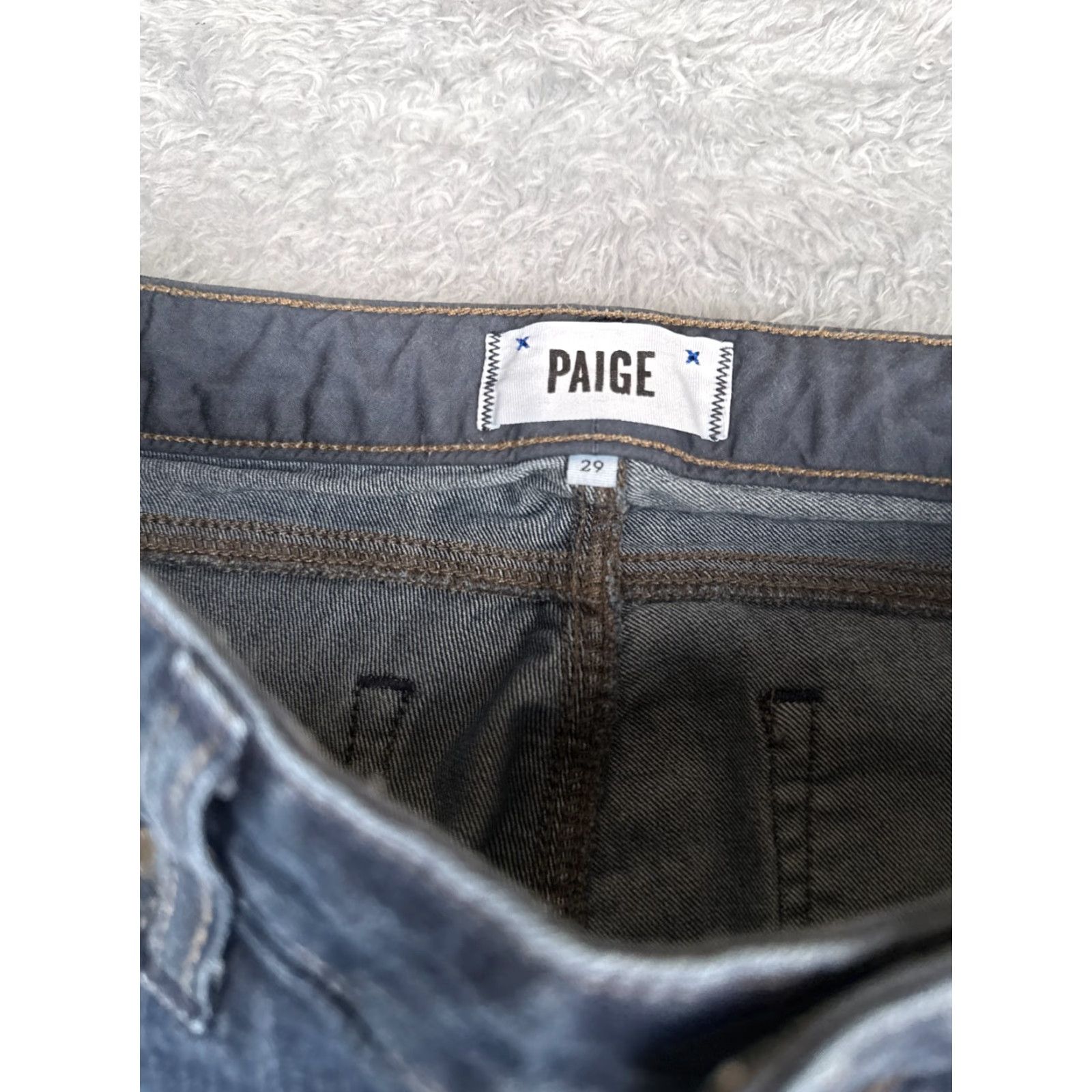 Paige VINTAGE Paige Women's Jeans Flared 29x29 Dark Blue Denim Cotton Stretch Fall Winter Womens Size 29" - 6 Thumbnail