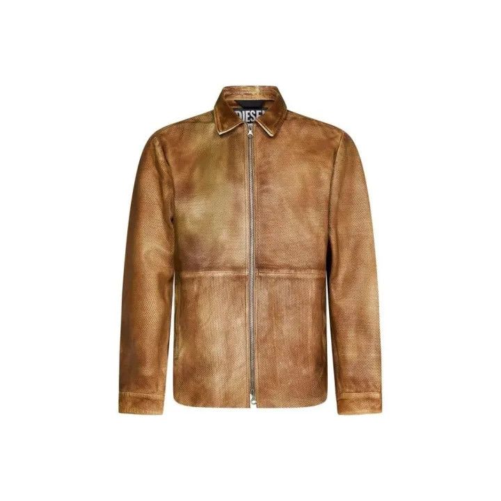 Diesel Diesel SS23 Brown Casual Zip Jacket 0079 Size US L / EU 52-54 / 3 - 1 Thumbnail